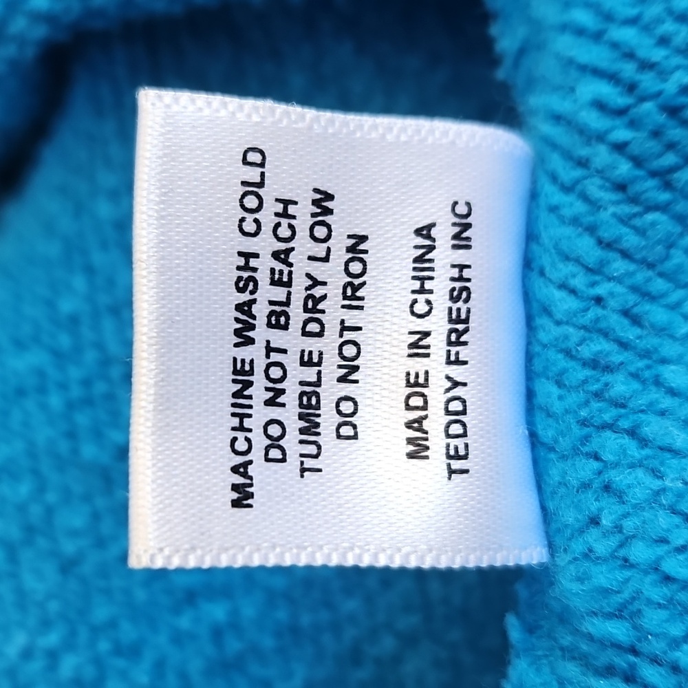 Teddy Fresh Mens What Is Love Flower Blue Raglan Crewneck Sweatshirt Size Large - Picture 7 of 7